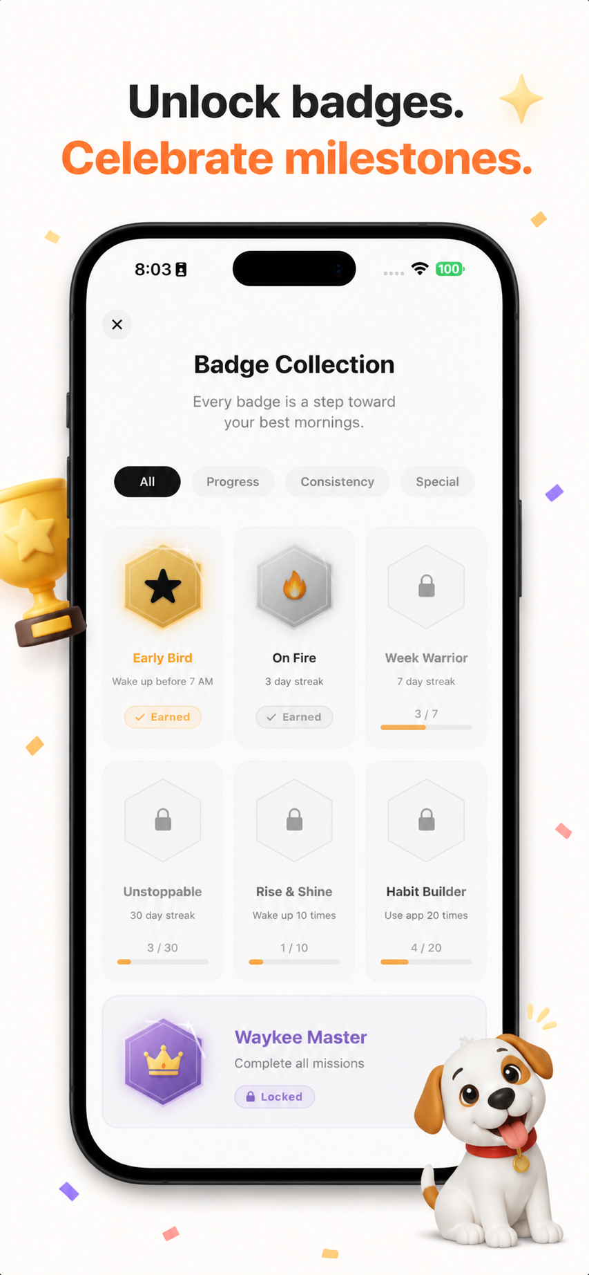 Unlock badges